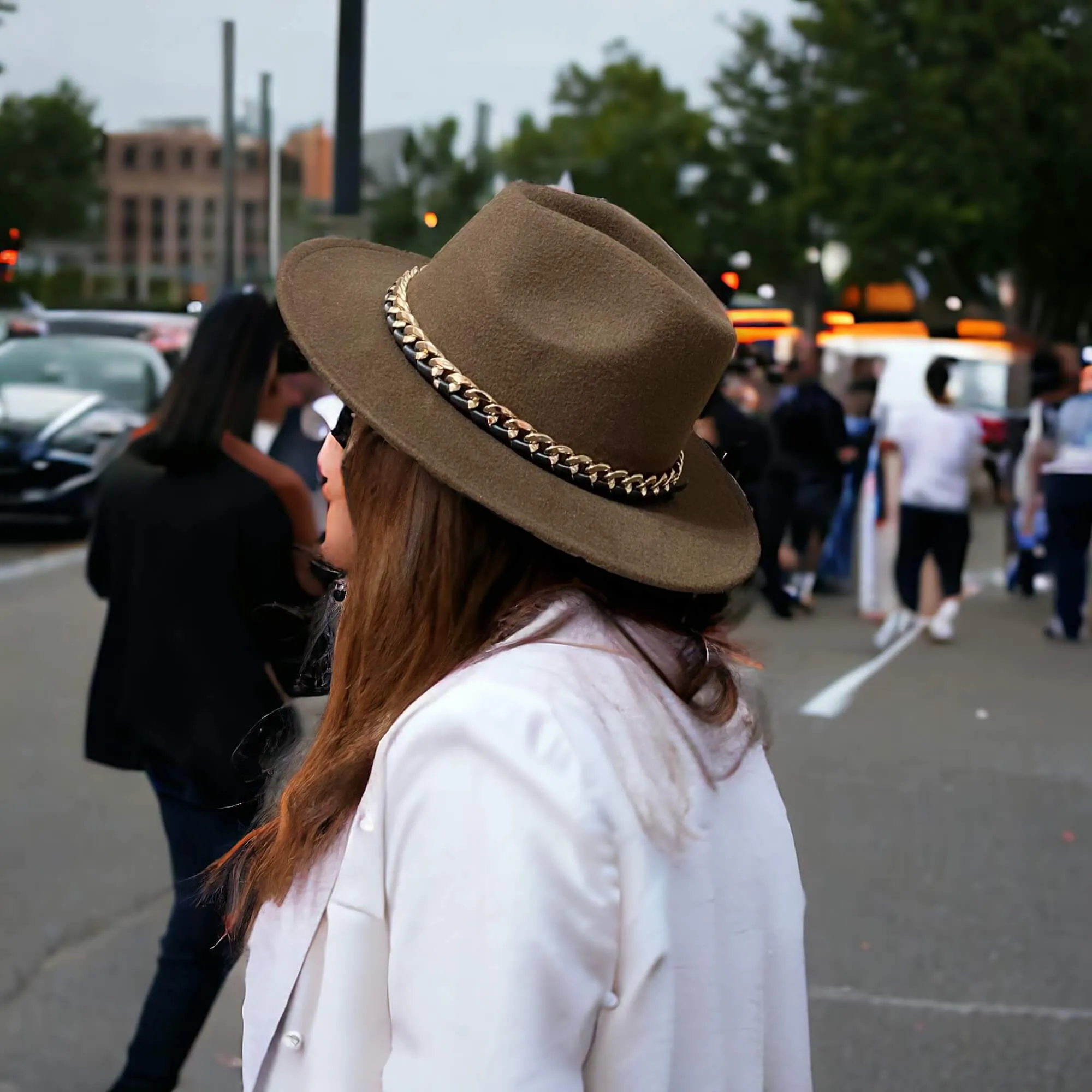 Urban Ribbon Chain Fedora Hat