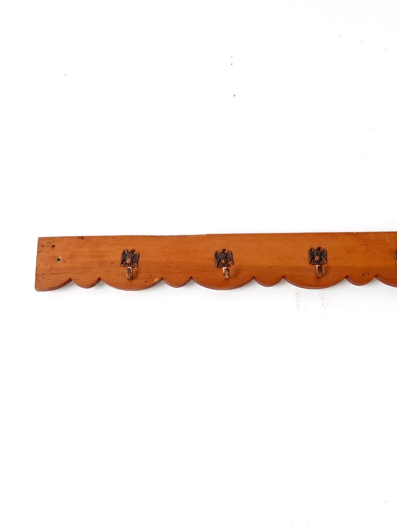vintage handmade wall rack with eagle hooks