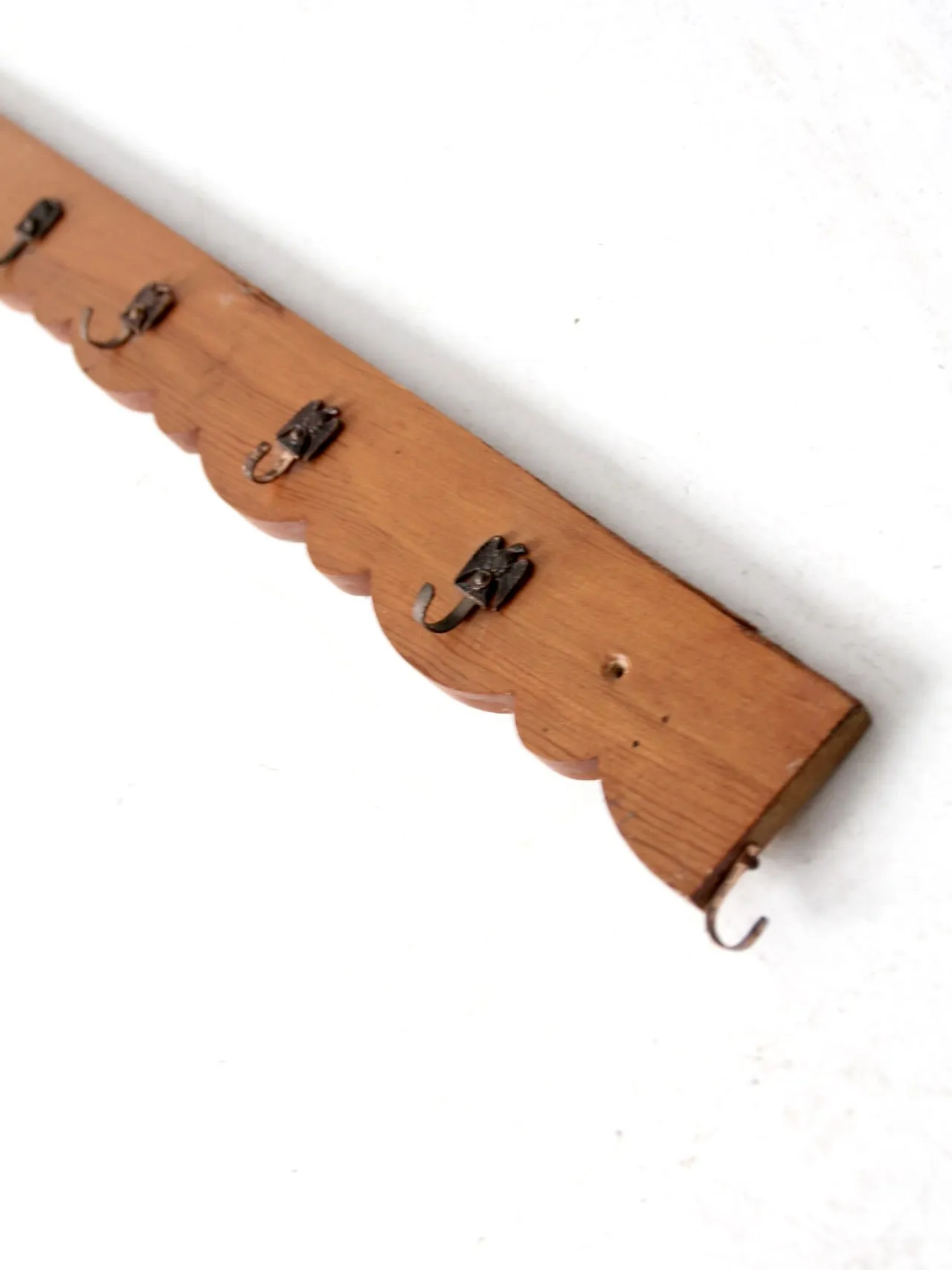 vintage handmade wall rack with eagle hooks