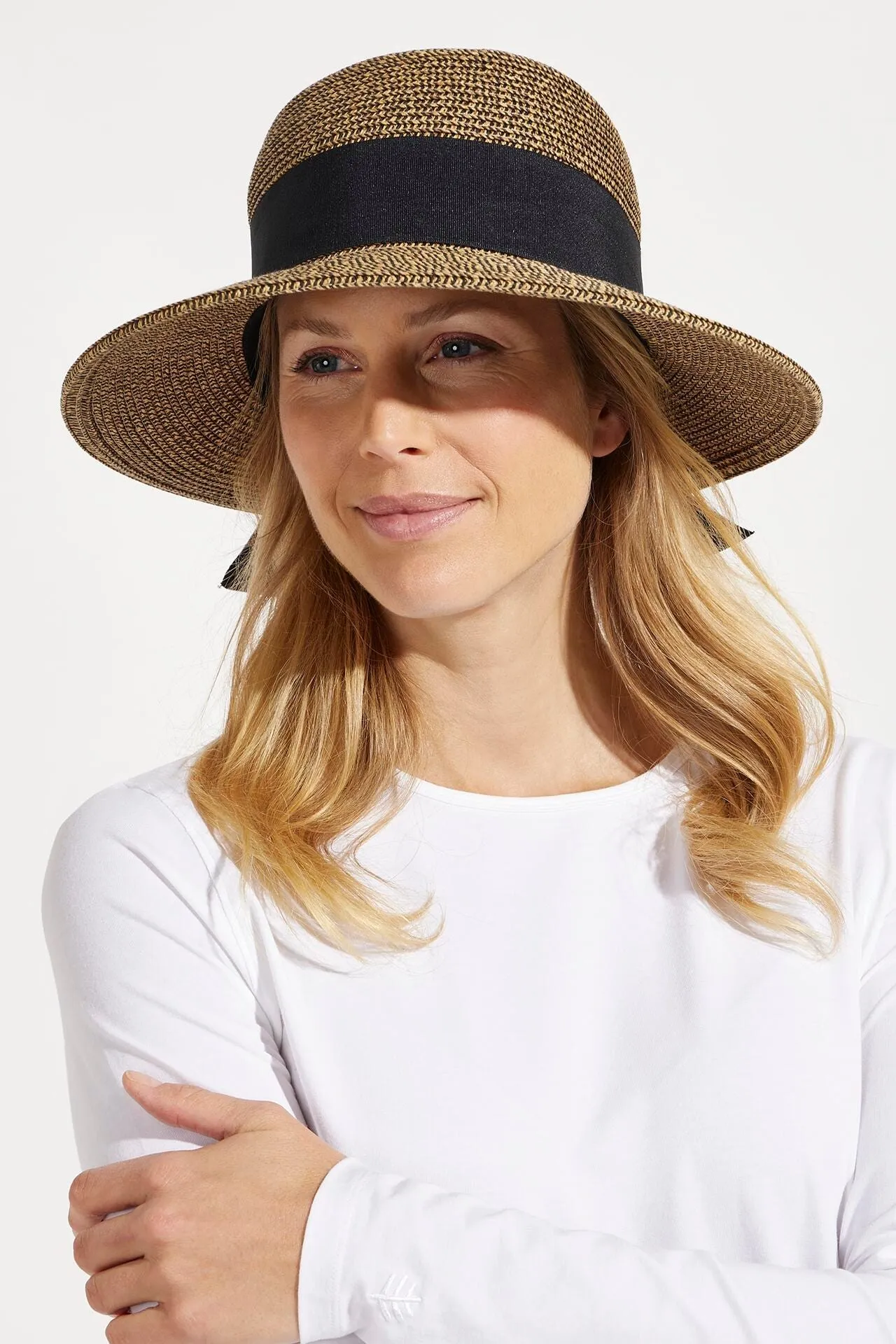 Women's Asymmetrical Clara Sun Hat  |  Coffee Multi