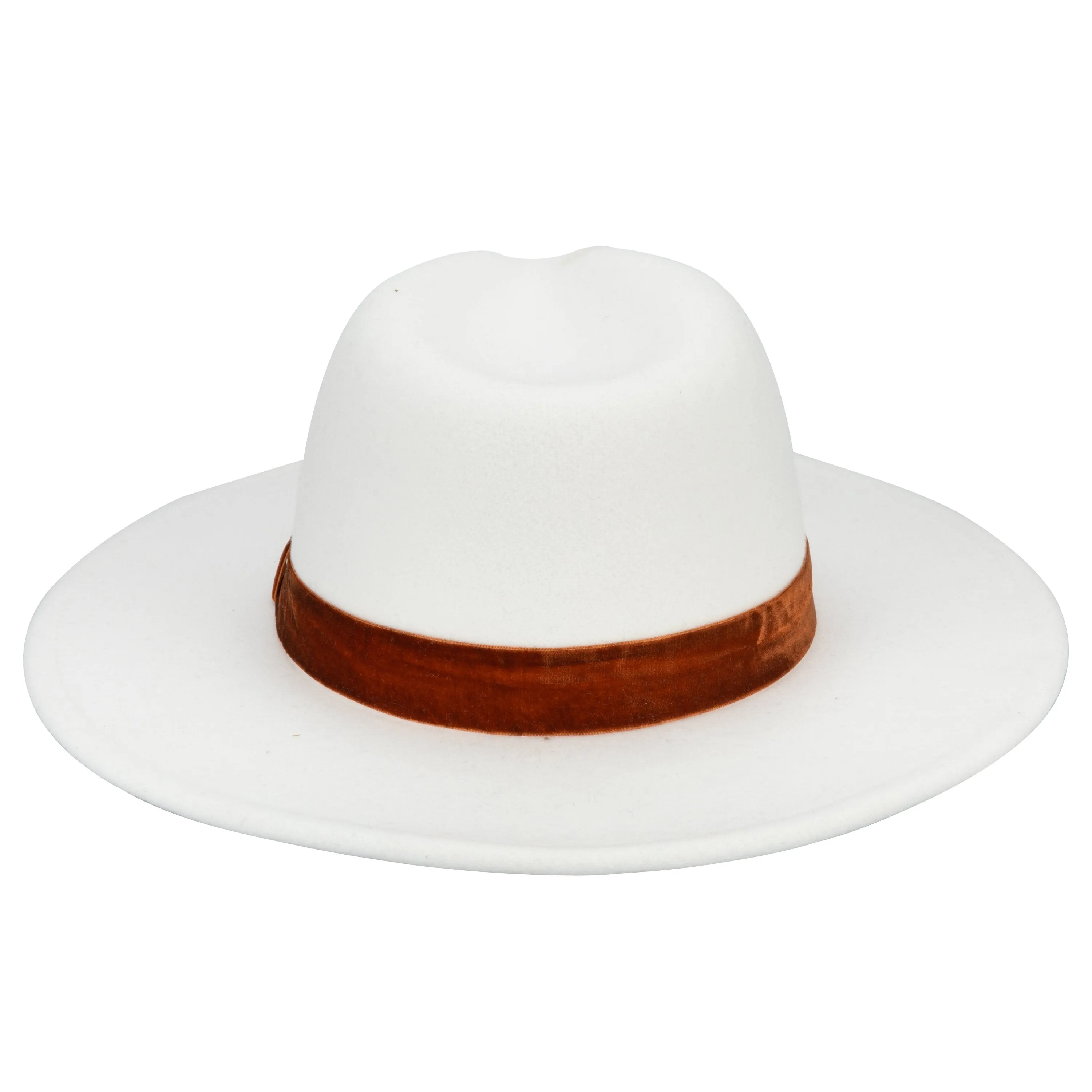 Women's Faux Felt Fedora W/ Velvet Band