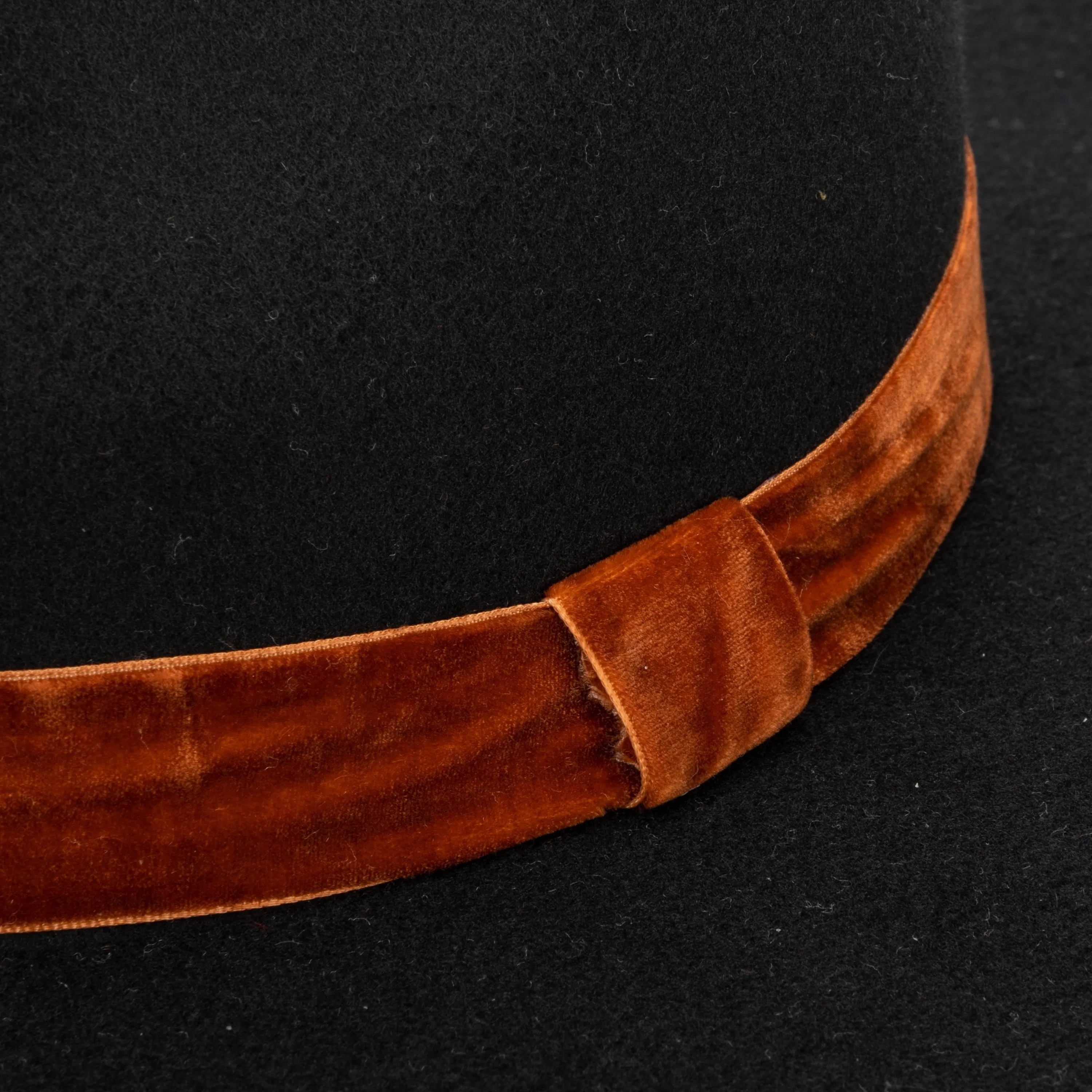 Women's Faux Felt Fedora W/ Velvet Band
