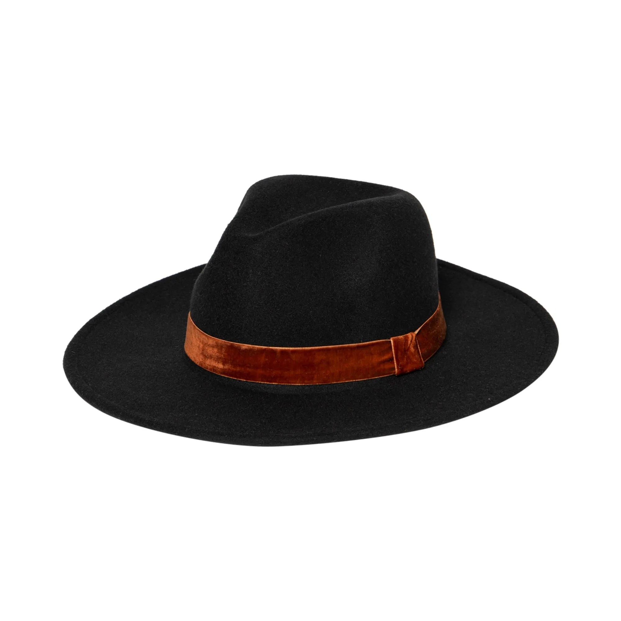 Women's Faux Felt Fedora W/ Velvet Band